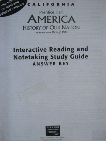 (image for) America History of Our Nation Interactive Reading Answer Key (P)