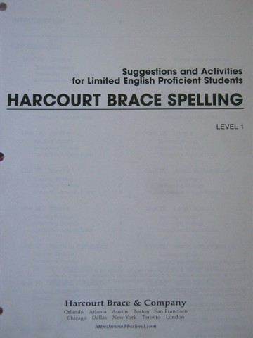 (image for) Harcourt Spelling 1 Suggestions & Activities for LEP Student (P)