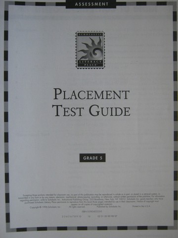 (image for) Literacy Place 5 Placement Test Guide (TE)(P)