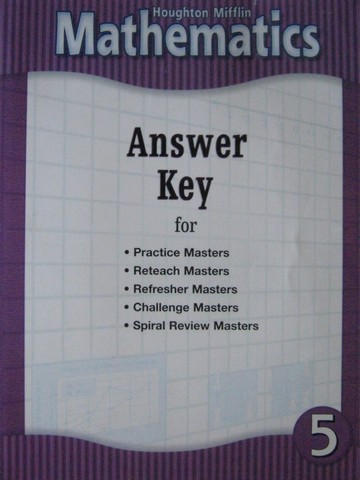 (image for) HM Mathematics 5 Answer Key (P)