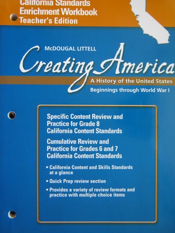 (image for) Creating America Standards Enrichment Workbook TE (CA)(TE)(P)