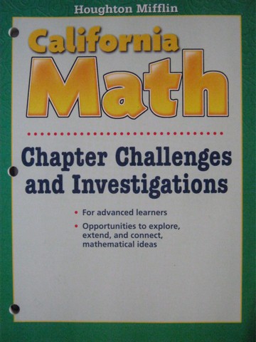 (image for) California Math 1 Chapter Challenges & Investigations (CA)(P)