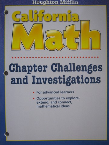 (image for) California Math 4 Chapter Challenges & Investigations (CA)(P)