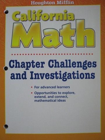 (image for) California Math 5 Chapter Challenges & Investigations (CA)(P)