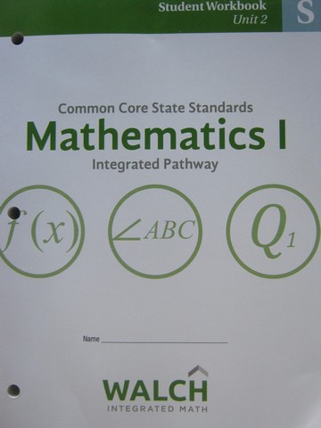 (image for) CCSS Integrated Pathway Mathematics 1 Student Workbook 2 (P)