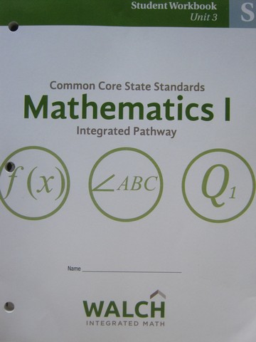 (image for) CCSS Integrated Pathway Mathematics 1 Student Workbook 3 (P)