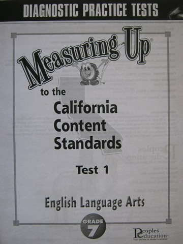 (image for) Measuring Up English Language Arts Grade 7 Test 1 (CA)(P)