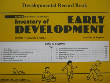(image for) Inventory of Early Development Developmental Record Book (P)