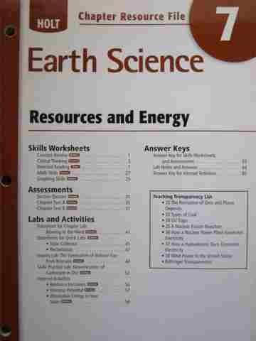 (image for) Holt Earth Science Chapter Resource File 7 (P)