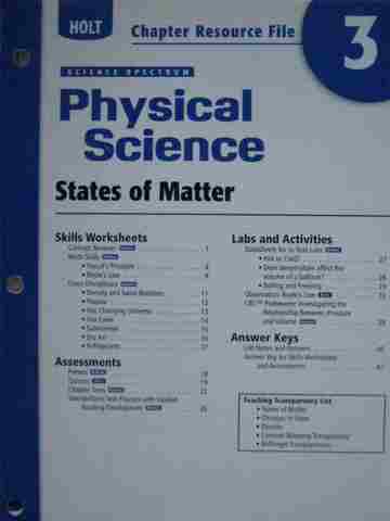 (image for) Science Spectrum Physical Science Chapter Resource File 3 (P)