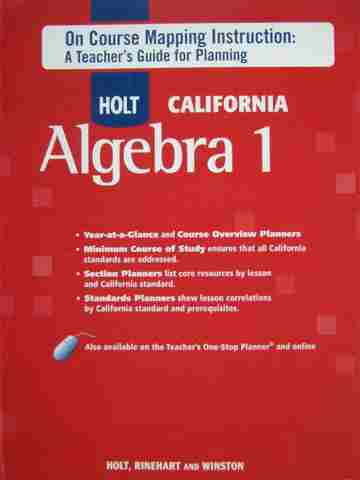 (image for) California Algebra 1 On Course Mapping Instruction TG (TE)(P)