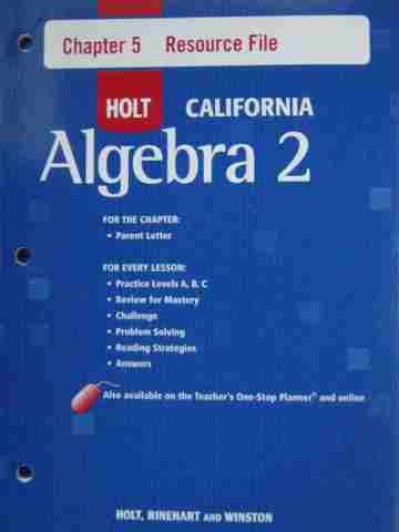 (image for) California Algebra 2 Chapter 5 Resource File (CA)(P)