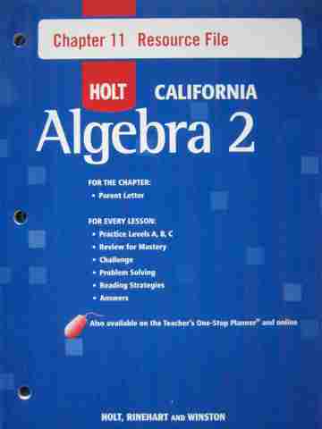 (image for) California Algebra 2 Chapter 11 Resource File (CA)(P)