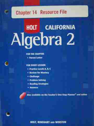 (image for) California Algebra 2 Chapter 14 Resource File (CA)(P)