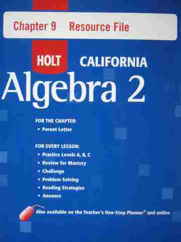 (image for) California Algebra 2 Chapter 9 Resource File (CA)(P)