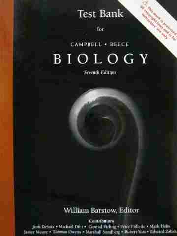 Biology 7th Edition Test Bank (P) By William Barstow [0805371540 ...